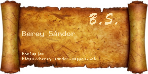Berey Sándor névjegykártya