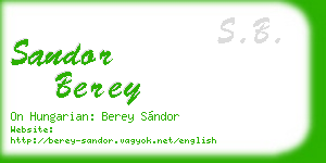 sandor berey business card