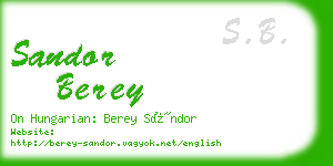 sandor berey business card